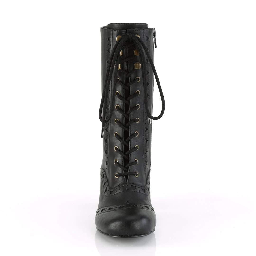Demonia 3" Block Heel Black Vegan Leather Mid-Calf Boots* 4 Demonia 3" Block Heel Black Vegan Leather Mid-Calf Boots*
