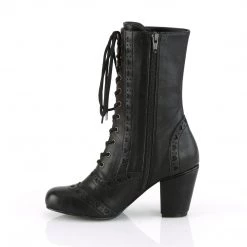 Demonia 3" Block Heel Black Vegan Leather Mid-Calf Boots* 8 Demonia 3