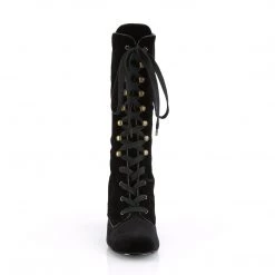 Demonia 3" Heel Black Velvet Mid-Calf Boots*