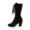 Demonia 3" Heel Black Velvet Mid-Calf Boots* 2 Demonia 3" Heel Black Velvet Mid-Calf Boots*