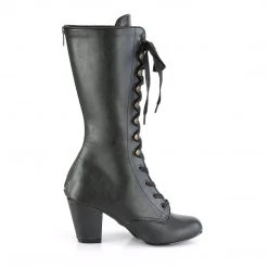 Demonia Shoes 3" Heel Black Vegan Leather Mid-Calf Boots*