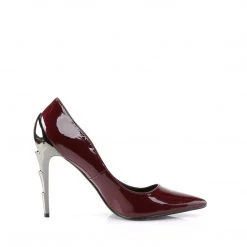 Demonia 4.5" Heel Burgundy Patent Leather Platform Shoes*