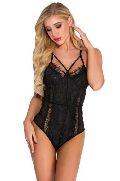 3WISHES Lingerie Strappy Bust Teddy
