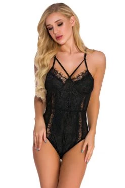 3WISHES Lingerie Strappy Bust Teddy