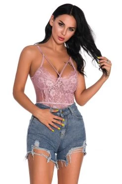 3WISHES Lingerie Strappy Bust Teddy