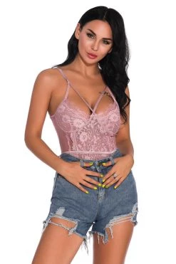 3WISHES Lingerie Strappy Bust Teddy