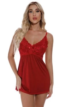 3WISHES Lace Bust Blissful Babydoll Set Lingerie