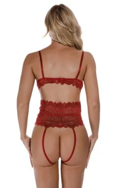 3WISHES Cage Me In Lace Teddy Lingerie
