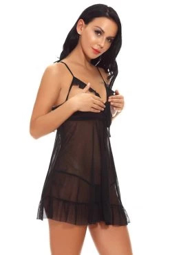 3WISHES Lingerie Cupless Mesh Babydoll