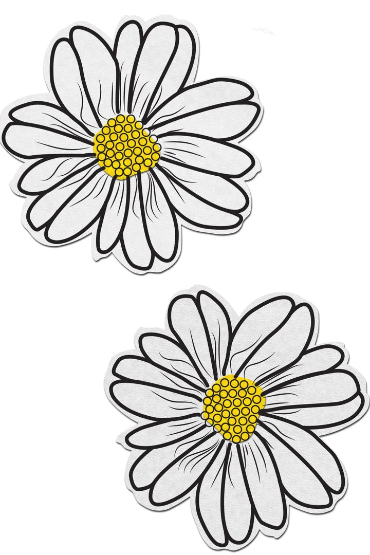 Pastease White & Yellow Wildflower Nipple Pasties Accessories 3 Pastease White & Yellow Wildflower Nipple Pasties Accessories