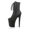 Pleaser 8" Heel Black Faux Leather 4" Platform Booties* Shoes