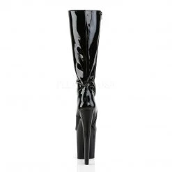 Pleaser Shoes 8" Heel Lace-Up Black Knee High Boots*