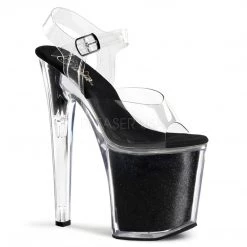 Pleaser Shoes Clear 8" Glitter Heels*