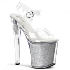 Pleaser 8" Clear Glitter Platform Heels* Shoes