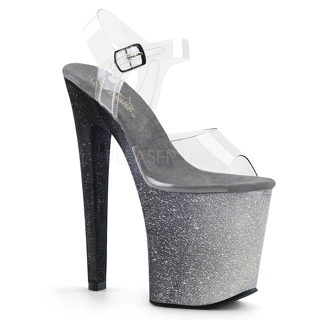 Pleaser Shoes 8" Clear/Silver Ankle Strap Platform Pumps* 3 Pleaser Shoes 8" Clear/Silver Ankle Strap Platform Pumps*
