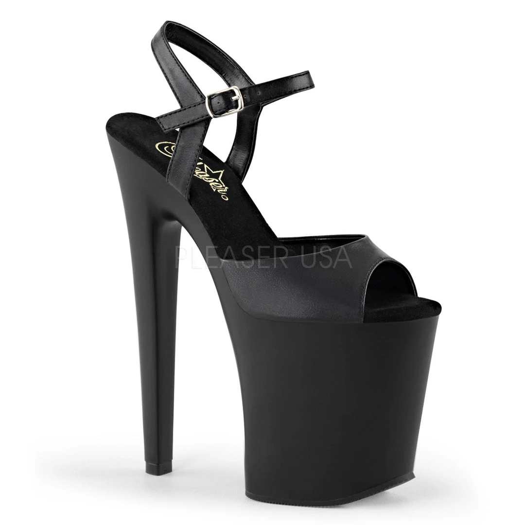 Pleaser 8" Black Faux Leather Platform Heels* 3 Pleaser 8" Black Faux Leather Platform Heels*
