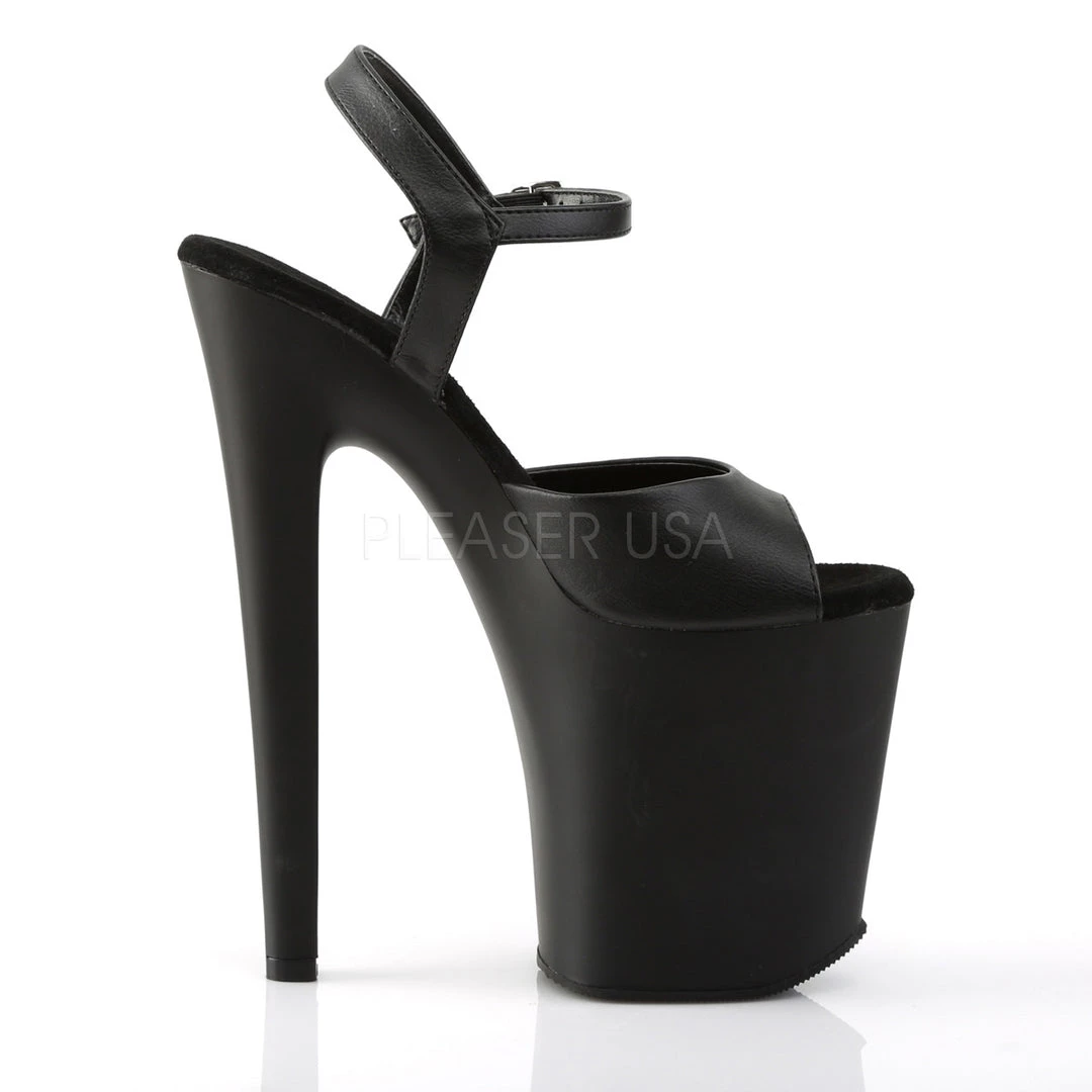 Pleaser 8" Black Faux Leather Platform Heels* 6 Pleaser 8" Black Faux Leather Platform Heels*