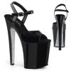 Pleaser Shoes 8" Black Ankle Strap Platform Heels*