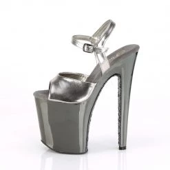 Pleaser 8" Heel Grey Glitter Platforms* Shoes