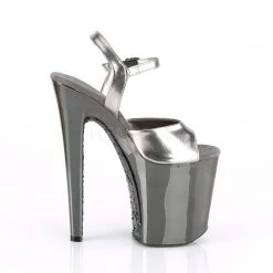 Pleaser 8" Heel Grey Glitter Platforms* Shoes 9 Pleaser 8