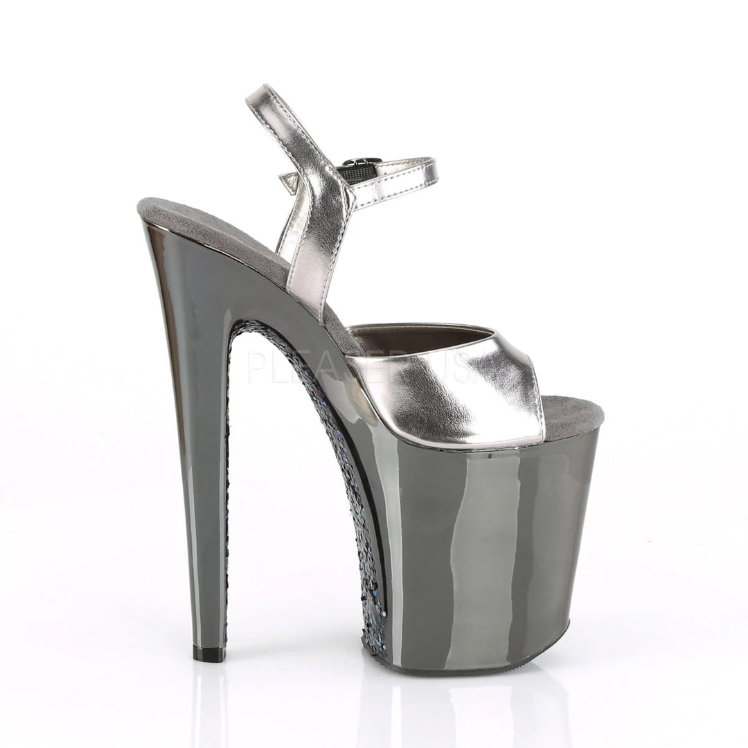 Pleaser 8" Heel Grey Glitter Platforms* Shoes 6 Pleaser 8" Heel Grey Glitter Platforms* Shoes