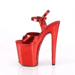 Pleaser Shoes 8" Heel Red Glitter Platforms*