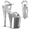 Pleaser 8" Heel Silver Glitter Platforms* 2 Pleaser 8" Heel Silver Glitter Platforms*